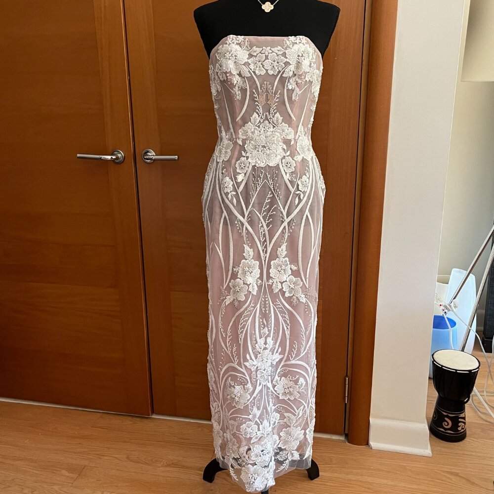 Helsi Catherine Strapless Embroidered Sequin Column Midi Dress Size XS NWT - Picture 3 of 9